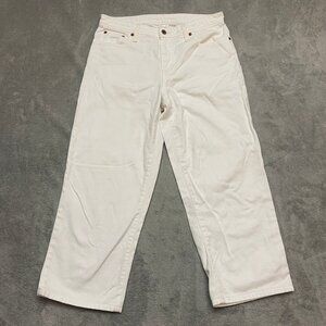 Ralph Lauren Polo Jeans Cropped Saturday Jean Womens 10 White Straight Leg Denim